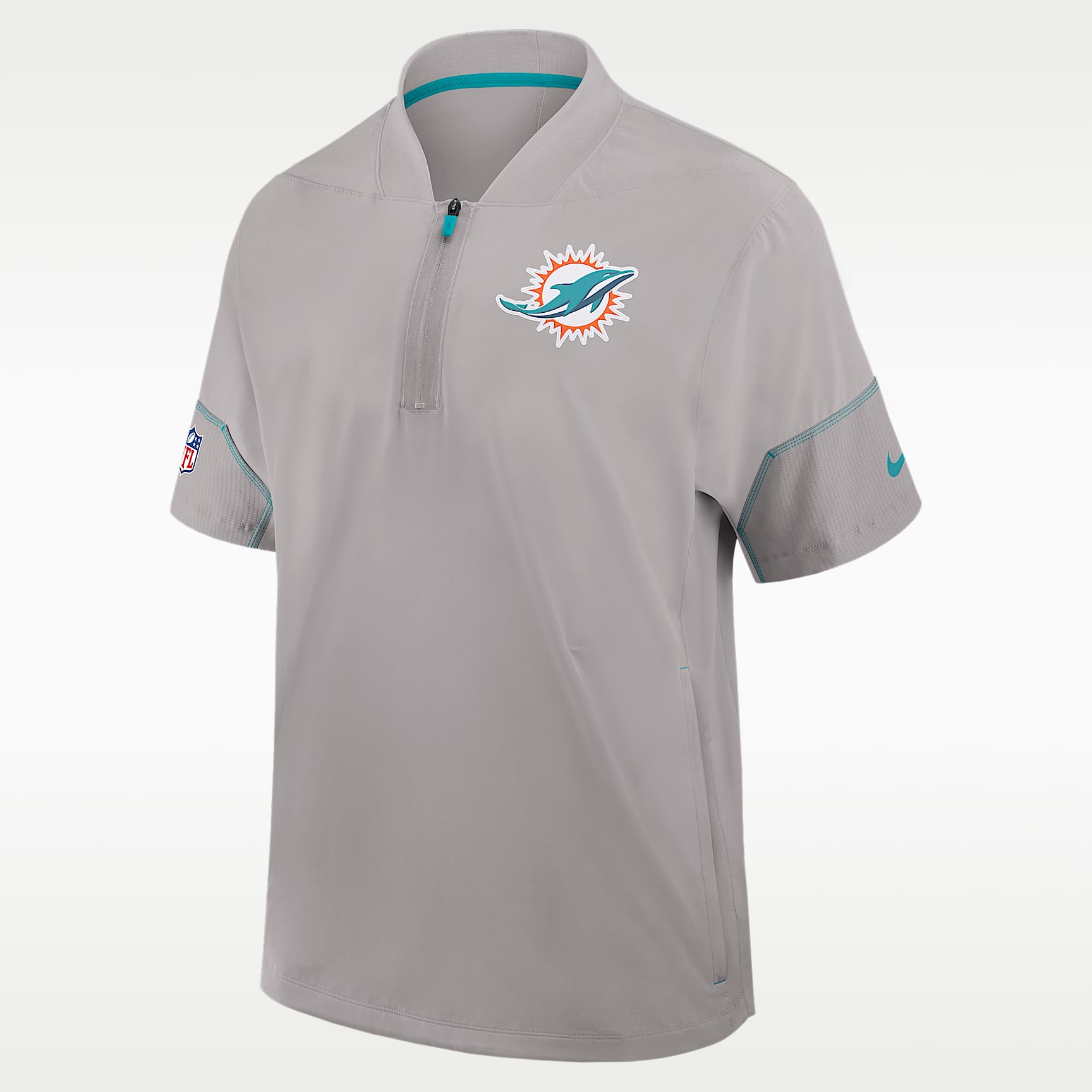 Miami Dolphins Sideline Coach Men's Nike NFL 1/2-Zip Short-Sleeve